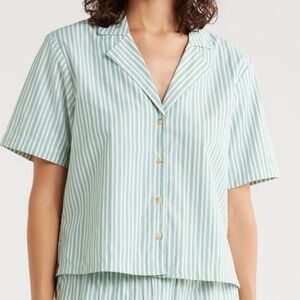 SCOTCH & SODA NWT GREEN/WHITE STRIPED TOP SZ LARGE